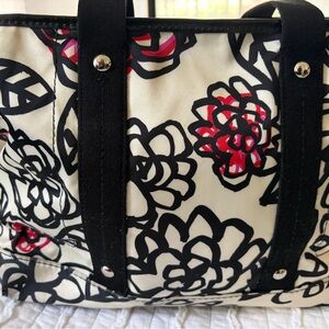 Coach RARE Poppy Daisy Floral Black, Fuchsia and White Graffiti Bag